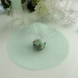 25 Pack | 9" Sheer Nylon Tulle Circles,  DIY Gift Packaging Wedding Favor Wraps - Mint#whtbkgd