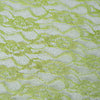 54 Inch x 15 Yards | Tea Green Floral Lace Shimmer Tulle Fabric Bolt | TableclothsFactory