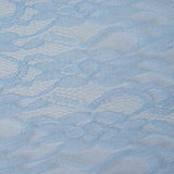 54 Inch x 15 Yards | Serenity Blue Floral Lace Shimmer Tulle Fabric Bolt | TableclothsFactory