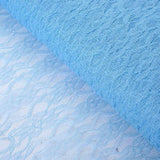 54 Inch x 15 Yards | Serenity Blue Floral Lace Shimmer Tulle Fabric Bolt | TableclothsFactory#whtbkgd