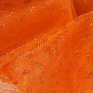 Elevate Your Event Décor with 54x15 Yards of Orange Glitter Polka Dot Tulle Fabric Bolt