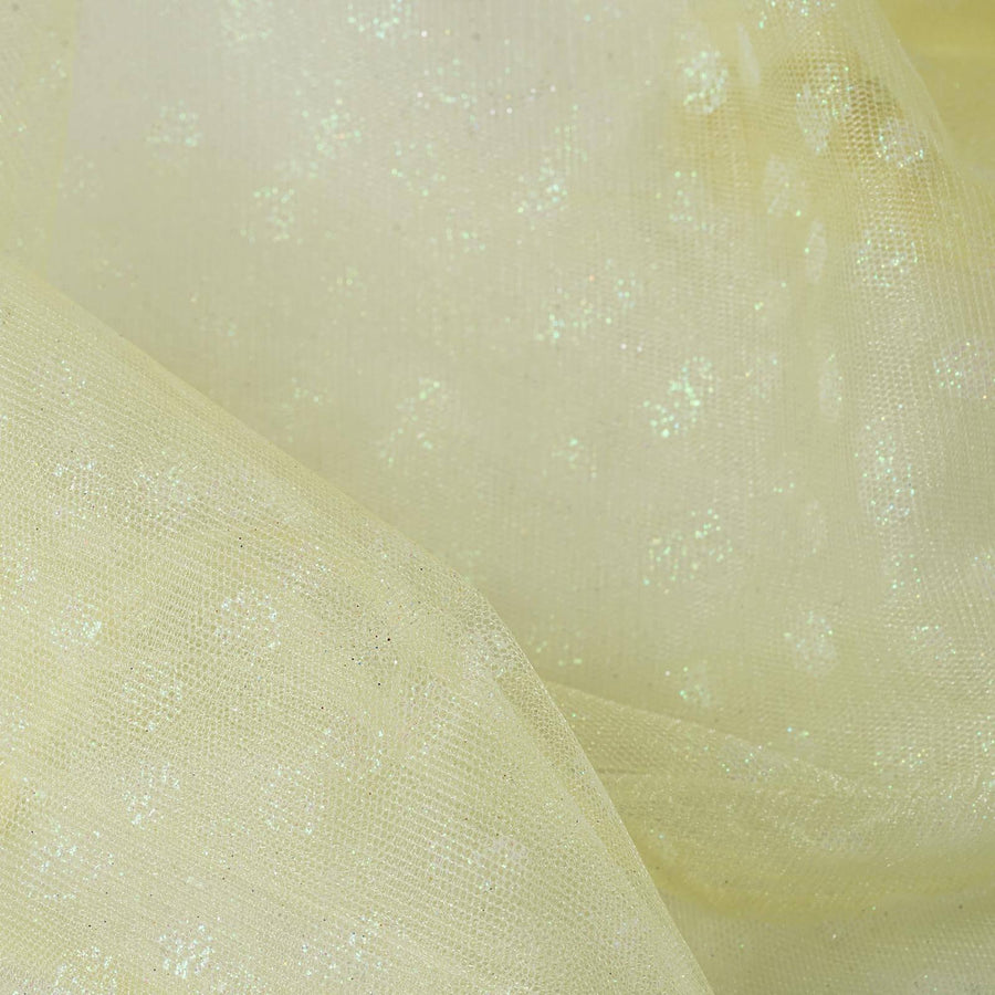 54 Inch x 15 Yards Glitter Polka Dot Tulle Fabric Bolts | TableclothsFactory#whtbkgd