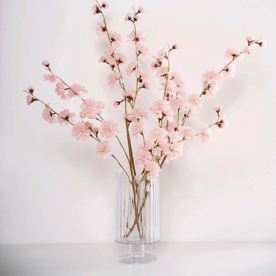 2 Branches | 42inch Tall Blush/Rose Gold Artificial Silk Carnation Flower Stems