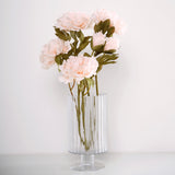 2 Bushes | 29inch Tall Blush Rose Gold Artificial Silk Peony Flower Bouquets