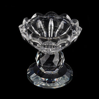 Elegant Clear Gemcut Premium Crystal Glass Prism Votive Candle Holder Stand