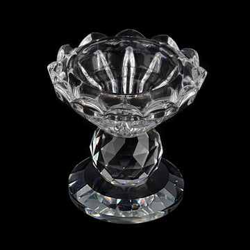 2.5" Tall Gemcut Premium Crystal Glass Prism Votive Candle Holder Stand