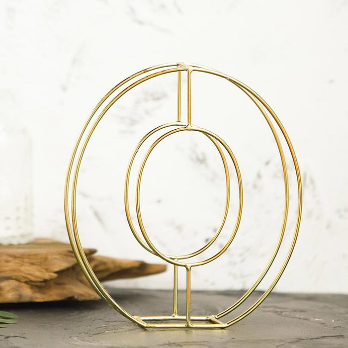 8" Tall | Gold Wedding Table Numbers | Freestanding 3D Decorative Metal Wire Numbers | 0
