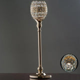 2 Pack | 18inch Tall Gold Silver Metal Goblet Acrylic Crystal Votive Candle Holder Set