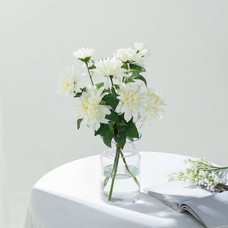 30" Tall Ivory Artificial Dahlia Silk Flower Stems for Stunning Event Decor