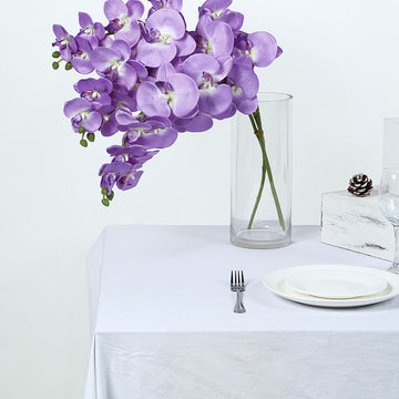 2 Stems | 40" Tall Lavender Lilac Artificial Silk Orchid Flower Bouquets