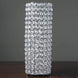 16inch Tall Metallic Silver Full Crystal Beaded Pillar Candle Holder Stand