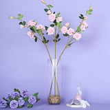 2 Stems | 38inch Tall Pink Artificial Silk Rose Flower Bouquet Bushes