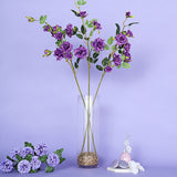 2 Stems | 38inch Tall Purple Artificial Silk Rose Flower Bouquet Bushes