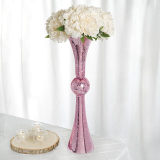 Elegant Rose Gold Mercury Glass Vases