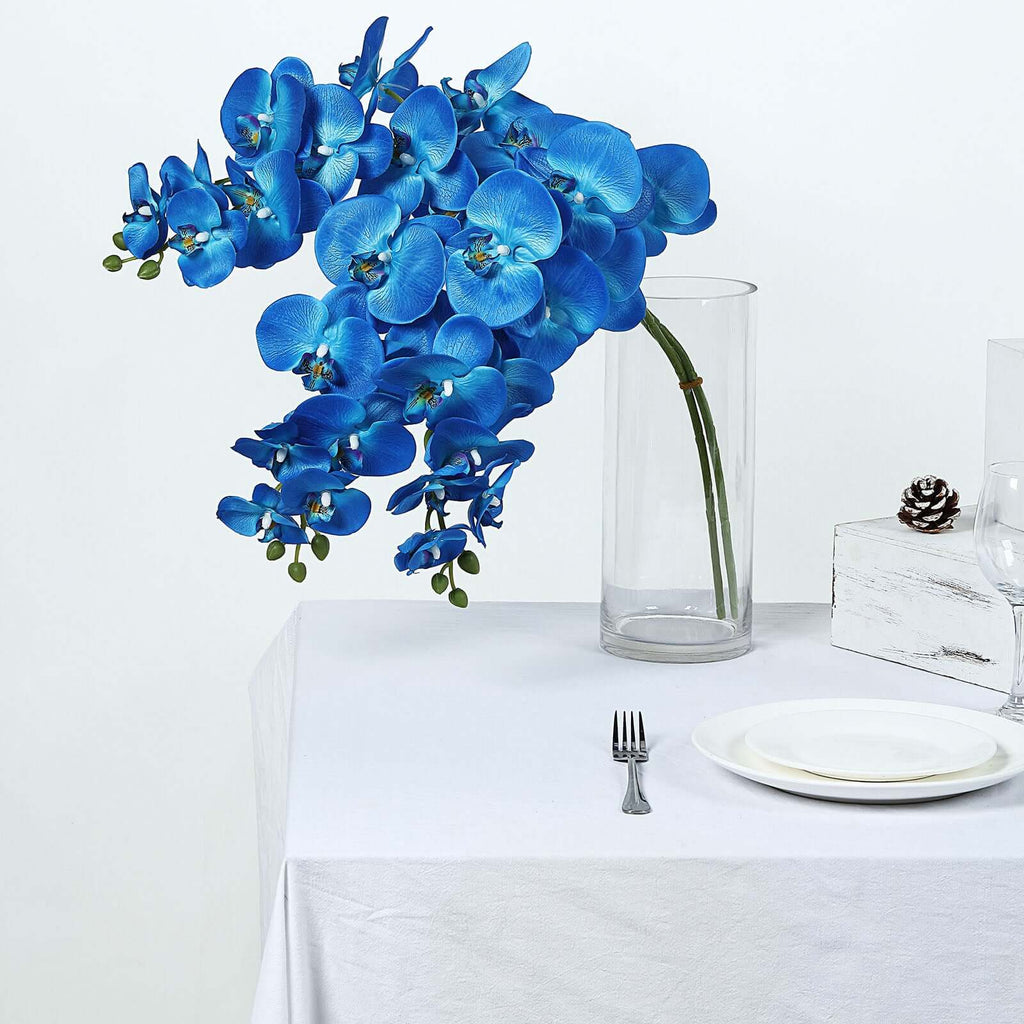 2 Stems 40" Royal Blue Silk Orchid Flower