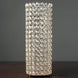 16inch Tall Shiny Gold Metal Full Crystal Beaded Pillar Candle Holder Stand