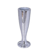 32 inch Silver Polystone Trumpet Floor Mirrored Mosaic Vases#whtbkgd