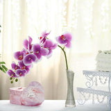 2 Stems | 40inch Tall White/Purple Artificial Silk Orchid Flower Bouquets