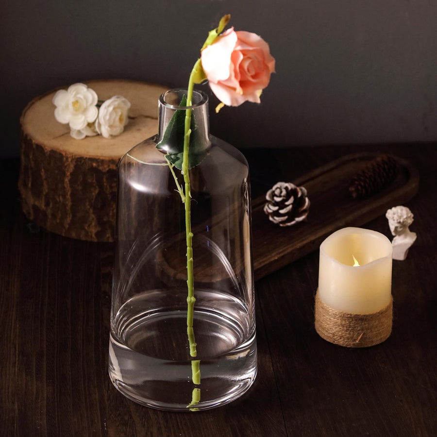 2 Pack | 12inch Clear Glass Flower Vase | Bud Vase Centerpieces