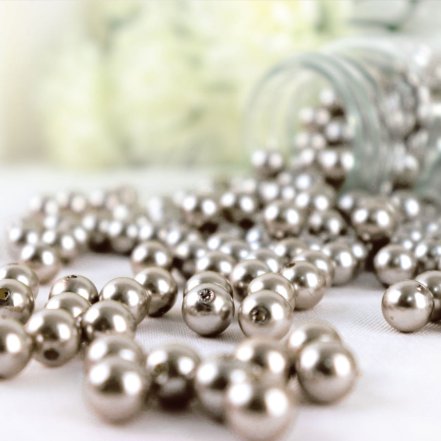 1000 Pack | Taupe 10mm Faux Craft Pearl Beads and DIY Vase Filler#whtbkgd