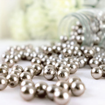 1000 Pack Taupe 10mm Faux Craft Pearl Beads and DIY Vase Filler