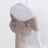 5 Pack | Taupe Linen Chair Sashes, Slubby Textured Wrinkle Resistant Sashes