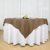 70inch Taupe Polyester Square Table Overlay