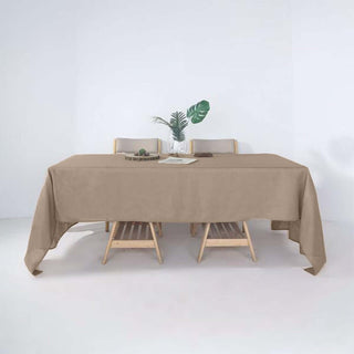 Elegant Taupe Seamless Rectangular Tablecloth