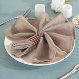 5 Pack | Taupe Slubby Textured Cloth Dinner Napkins, Wrinkle Resistant Linen | 20x20Inch