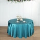 108" Peacock Teal Satin Round Tablecloth