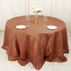 132inch Terracotta Accordion Crinkle Taffeta Seamless Round Tablecloth