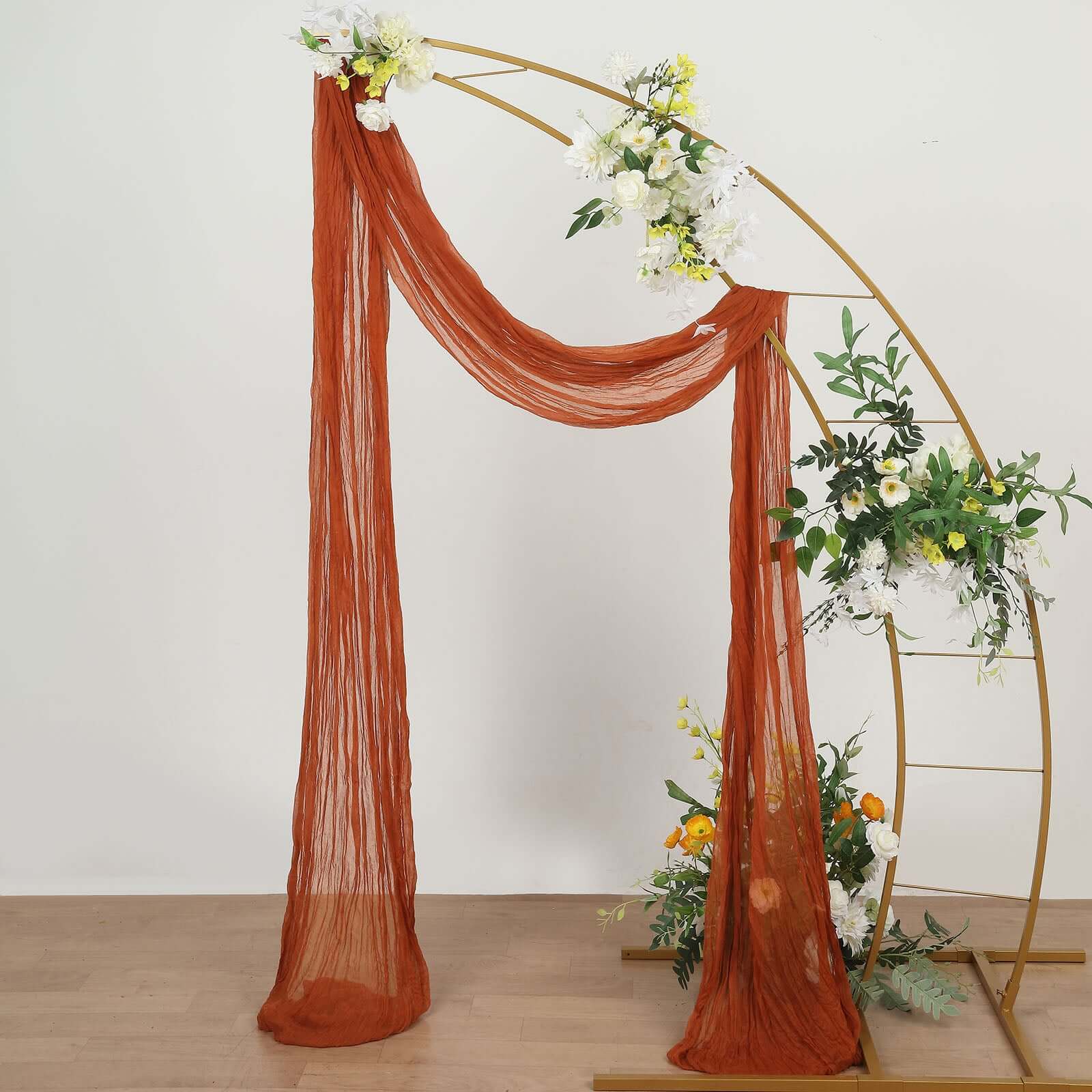 Wedding Arch Draping Fabric,2 Panels Terracotta Tulle Ceiling