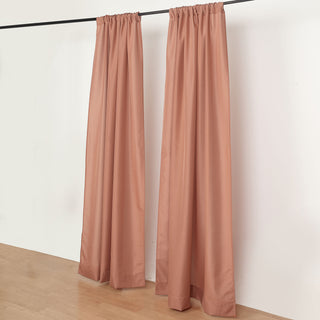 Add Elegance to Your Event with Terracotta (Rust) Polyester Backdrop Curtains