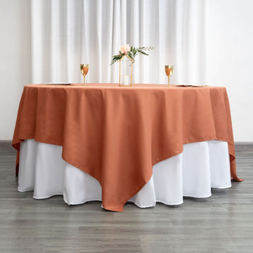90"x90" Terracotta Seamless Square Polyester Tablecloth