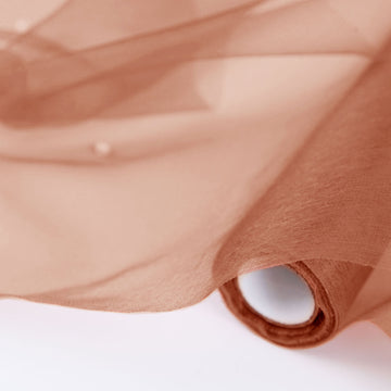 12"x10yd | Terracotta Sheer Chiffon Fabric Bolt, DIY Voile Drapery Fabric