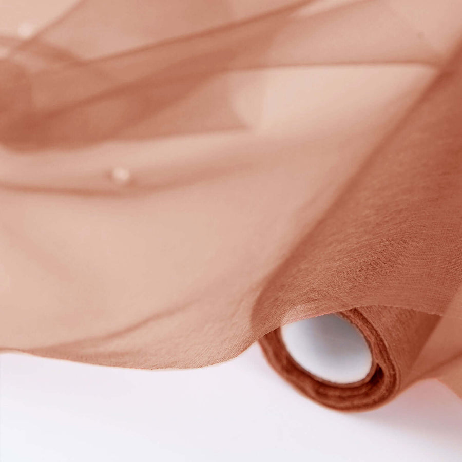 12inchx10yd Terracotta (Rust) Sheer Chiffon Fabric Bolt, DIY Voile Drapery Fabric