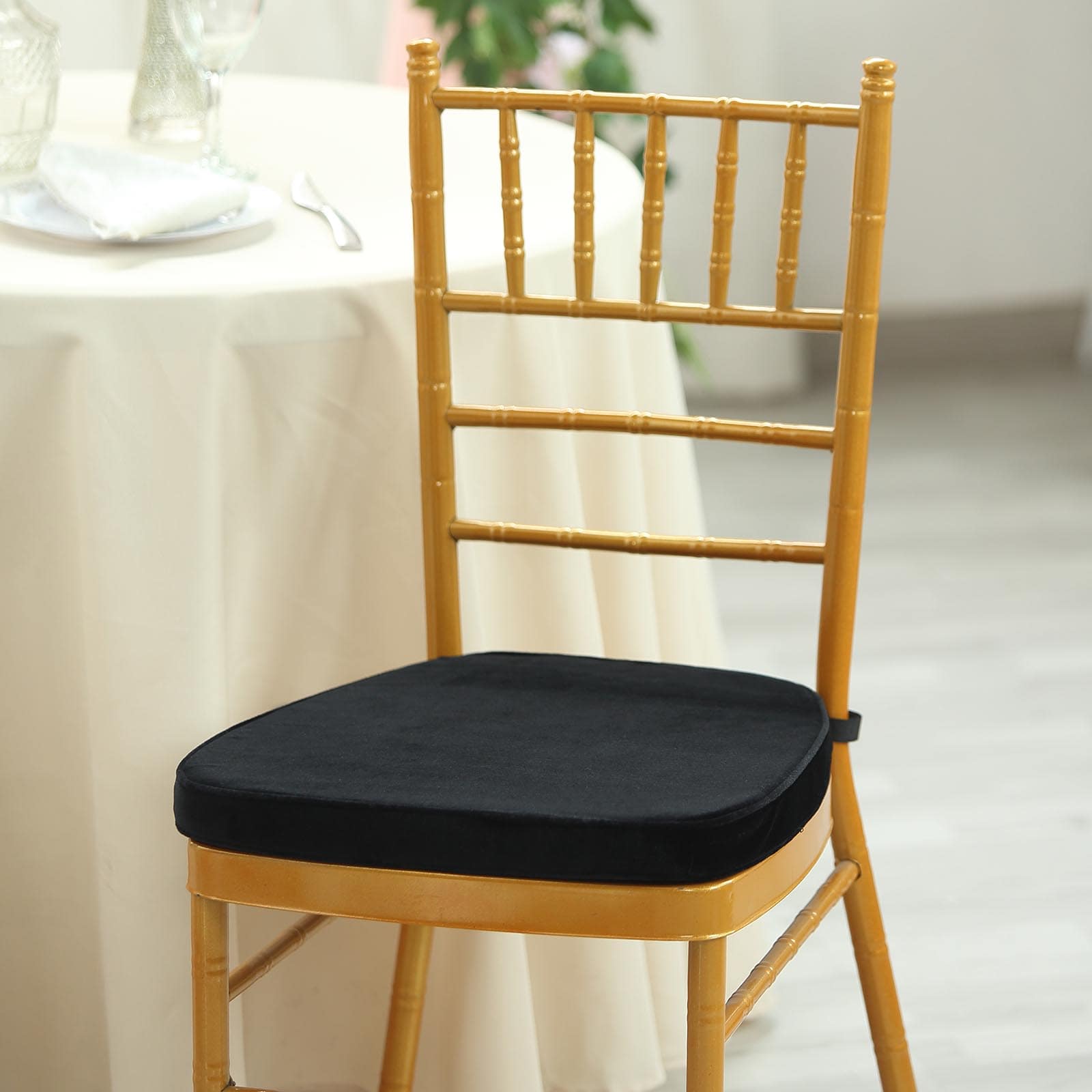 Buy 2 Thick - White Velvet Memory Foam Seat Cushion - Chiavari