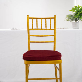 Burgundy Velvet Chiavari Chair Pad - Add Comfort and Elegance to Your Event
