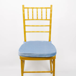 Dusty Blue Velvet Chiavari Chair Pad - Add Style and Comfort to Your Event