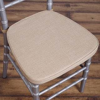 2" Thick Natural Burlap Chiavari Chair Pad - Add Comfort and Elegance to Your Event Decor
