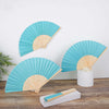 5 Pack | Turquoise Asian Silk Folding Fans