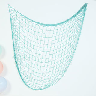 Turquoise Cotton Decorative Fish Net for Beach Themed Event Decor