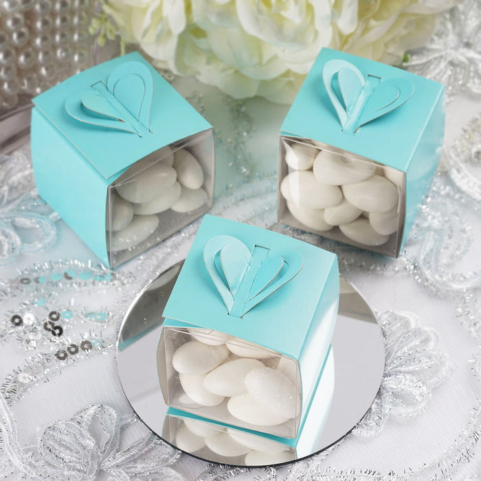 100 Pack | Turquoise DIY Wraps For Clear Party Favor Candy Gift Boxes