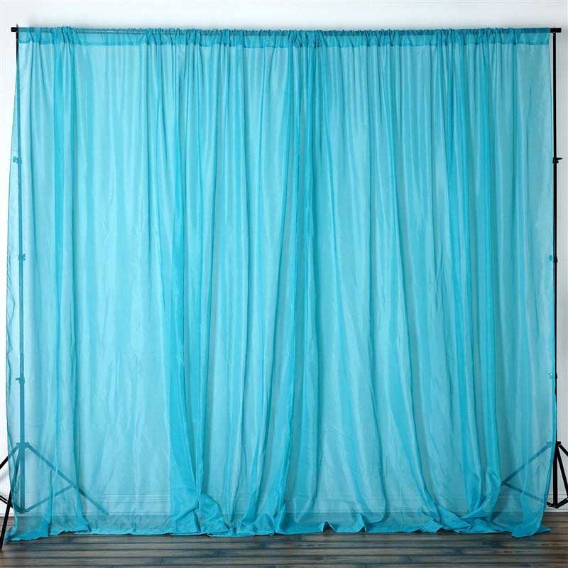 2 Pack Turquoise Inherently Flame Resistant Sheer Curtain Panels Prem   Turquoise Fire Retardant Sheer Organza Premium Curtain Panel Backdrops With Rod Pockets 