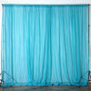 Turquoise Fire Retardant Sheer Organza Premium Curtain Panel Backdrops With Rod Pockets - 10ftx10ft