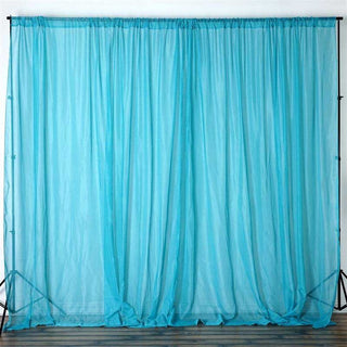 Turquoise Flame Resistant Sheer Curtain Panels