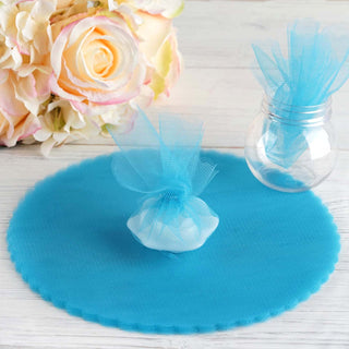 Turquoise Sheer Nylon Tulle Circles for Stunning Party Favors