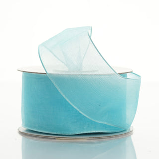 Turquoise Sheer Organza Wired Edge Ribbon - Add Elegance to Your Decor