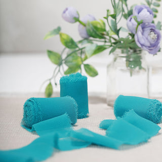 Turquoise Silk-Like Chiffon Ribbon for Versatile Event Decor
