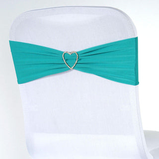 Turquoise Spandex Stretch Chair Sashes for Stylish Event Decor